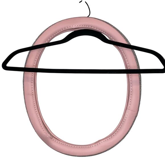 NWT Steering Wheel Cover Trimmed in Rhinestones Red or Pink - Picture 7 of 8